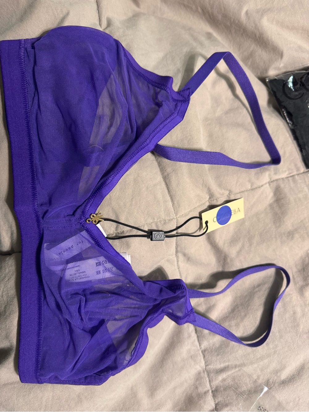 Unlined Mesh Bralette in Violet by (Cosabella)